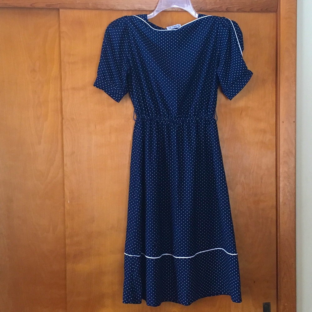 Franky B. Navy Polka Dot Dress
